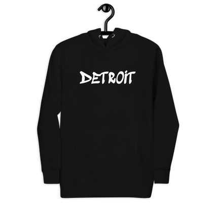 'Detroit' Unisex Premium Hoodie (1980s Hip Hop Font)