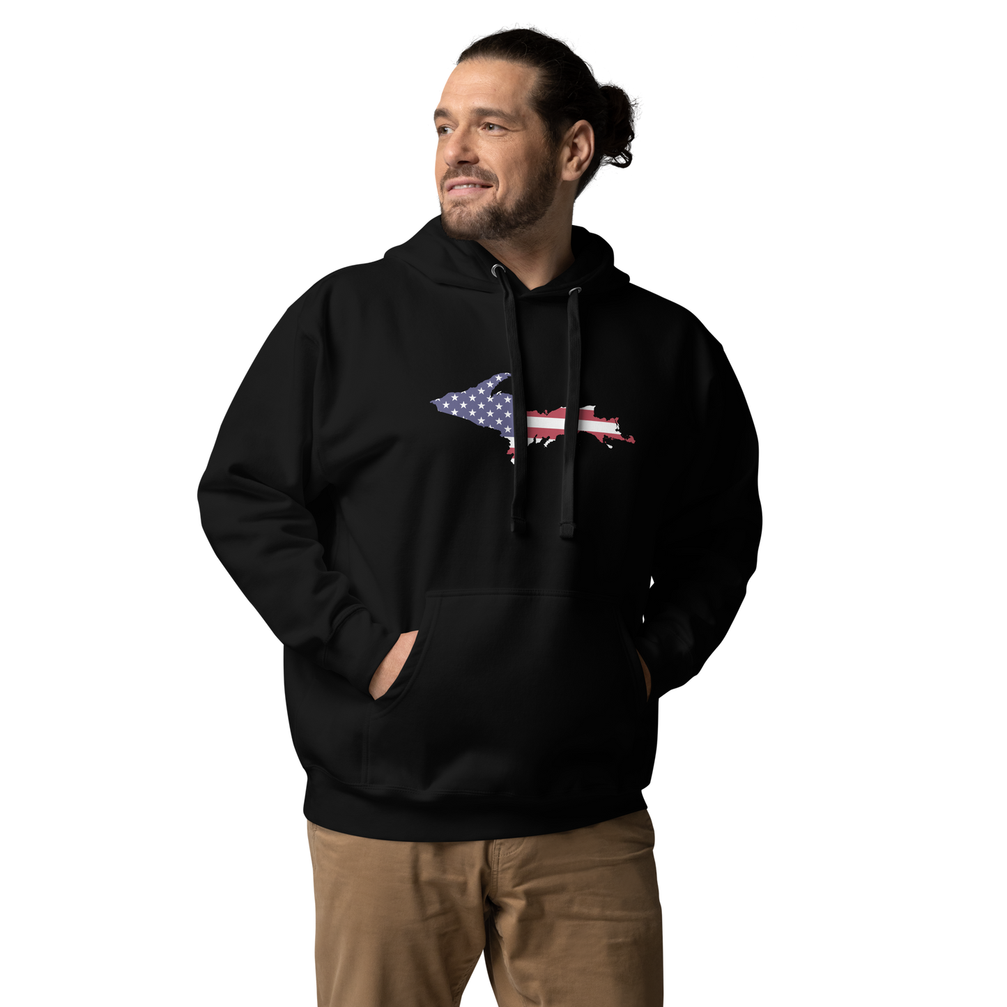 Michigan Upper Peninsula Hoodie (w/ UP USA Flag Outline) | Unisex Premium