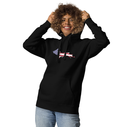 Michigan Upper Peninsula Hoodie (w/ UP USA Flag Outline) | Unisex Premium