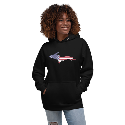 Michigan Upper Peninsula Hoodie (w/ UP USA Flag Outline) | Unisex Premium