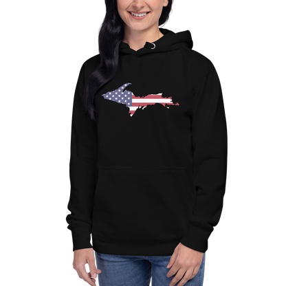 Michigan Upper Peninsula Hoodie (w/ UP USA Flag Outline) | Unisex Premium