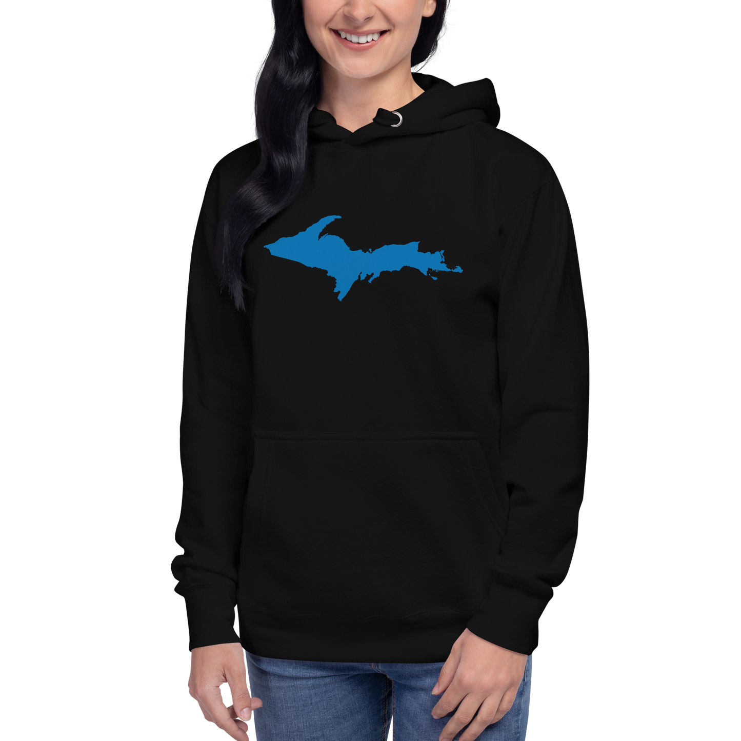 Michigan Upper Peninsula Hoodie (w/ Azure UP Outline) | Unisex Premium