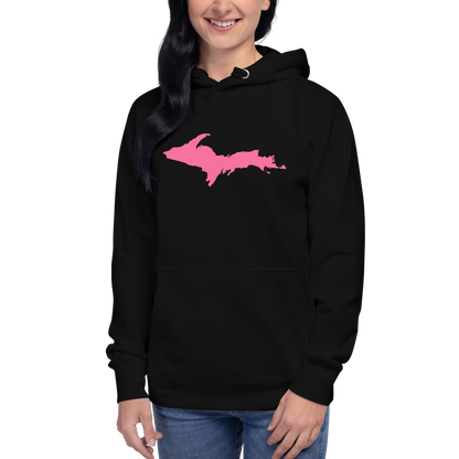 Michigan Upper Peninsula Hoodie (w/ Pink UP Outline) | Unisex Premium