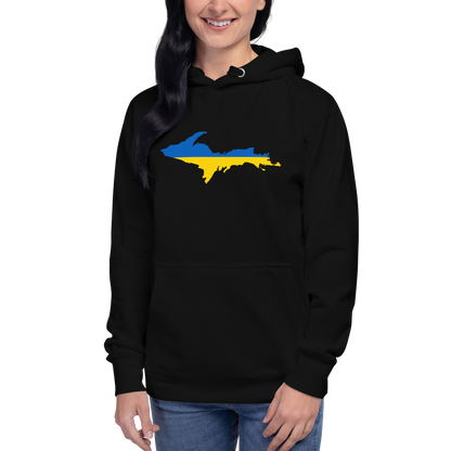 Michigan Upper Peninsula Hoodie (w/ UP Ukraine Flag Outline) | Unisex Premium