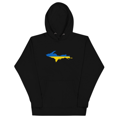 Michigan Upper Peninsula Hoodie (w/ UP Ukraine Flag Outline) | Unisex Premium