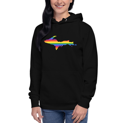 Michigan Upper Peninsula Hoodie (w/ UP Pride Flag Outline) | Unisex Premium