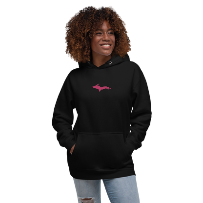 Michigan Upper Peninsula Hoodie (w/ Embroidered Pink UP Outline) | Unisex Premium