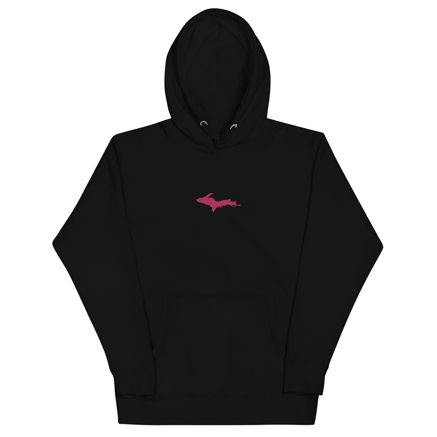 Michigan Upper Peninsula Hoodie (w/ Embroidered Pink UP Outline) | Unisex Premium