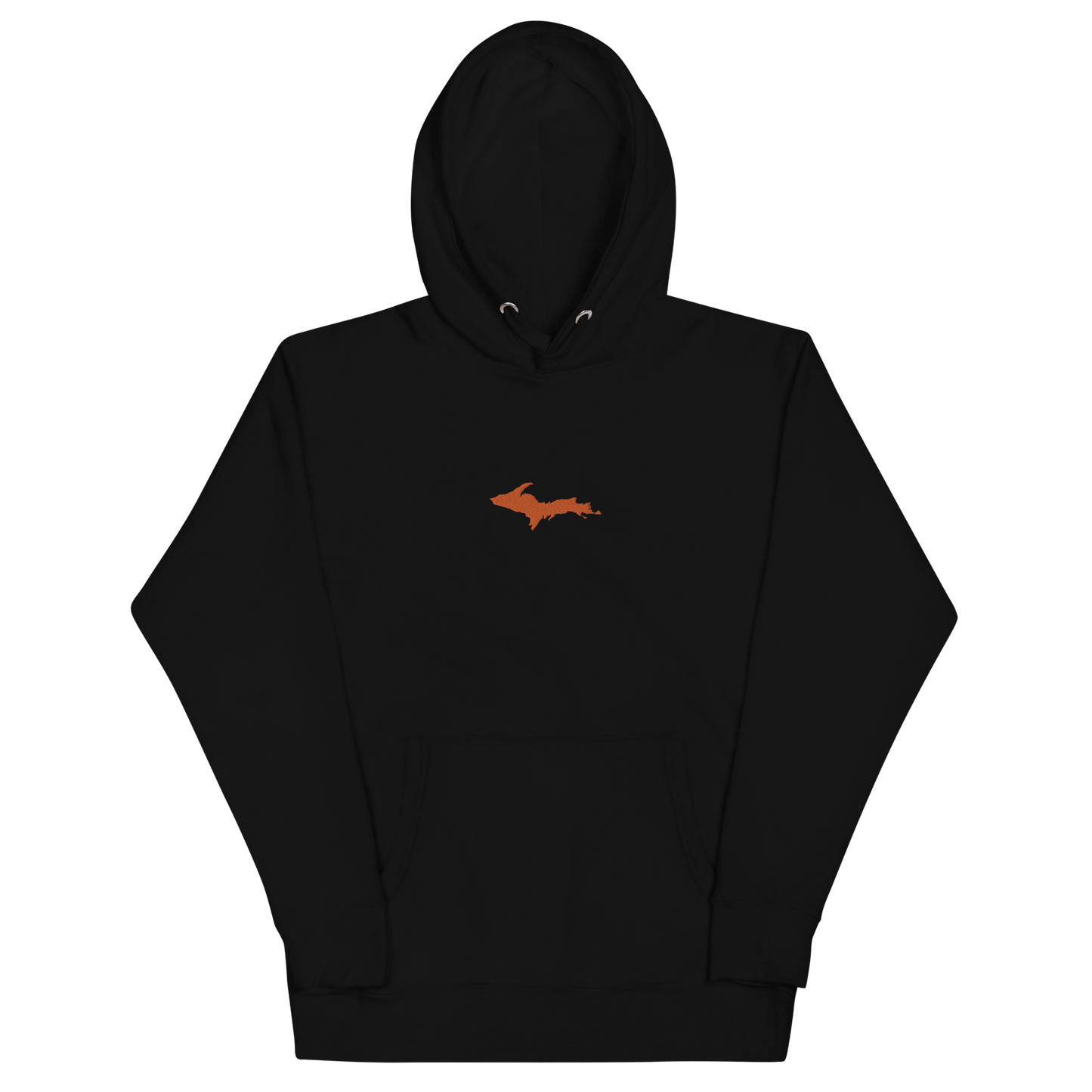 Michigan Upper Peninsula Hoodie (w/ Embroidered Orange UP Outline) | Unisex Premium