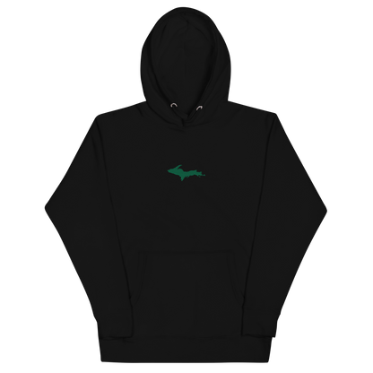 Michigan Upper Peninsula Hoodie (w/ Embroidered Green UP Outline) | Unisex Premium