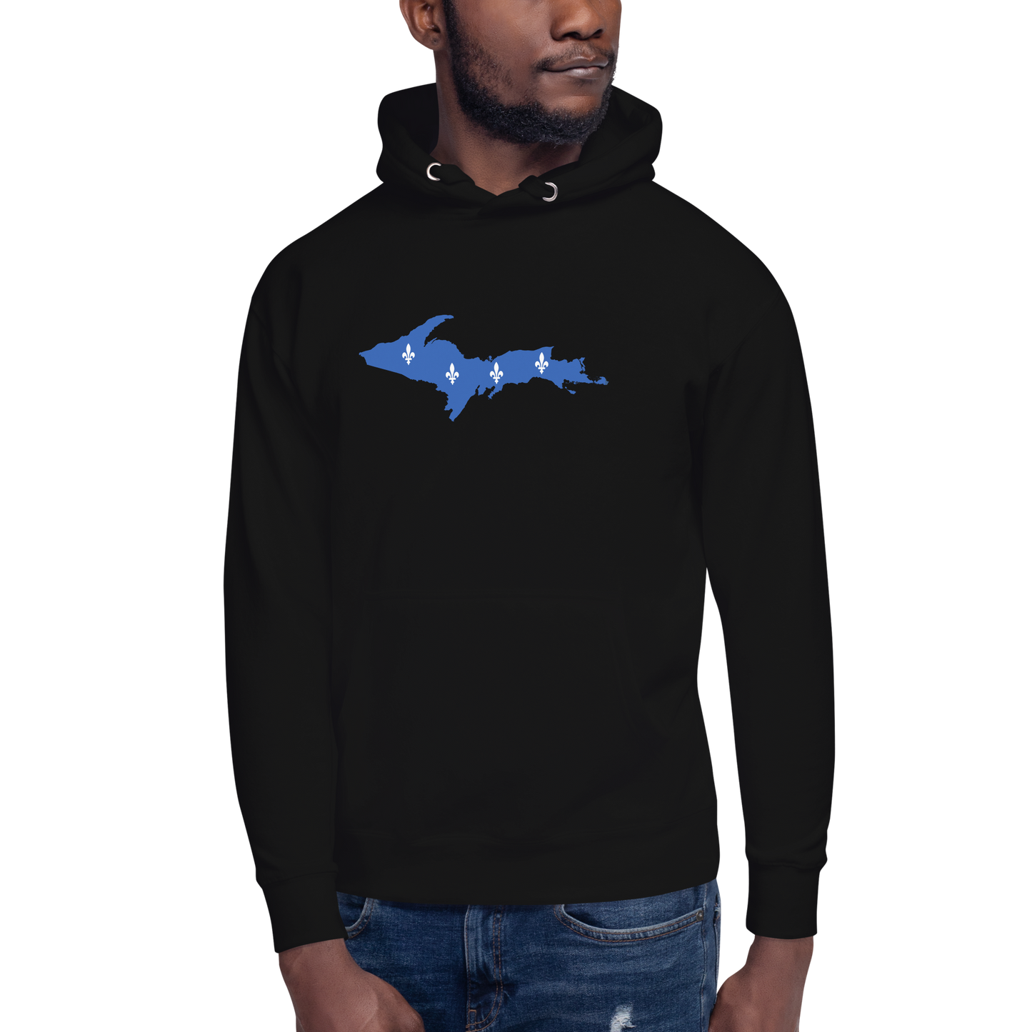 Michigan Upper Peninsula Hoodie (w/ UP Quebec Flag Outline) | Unisex Premium