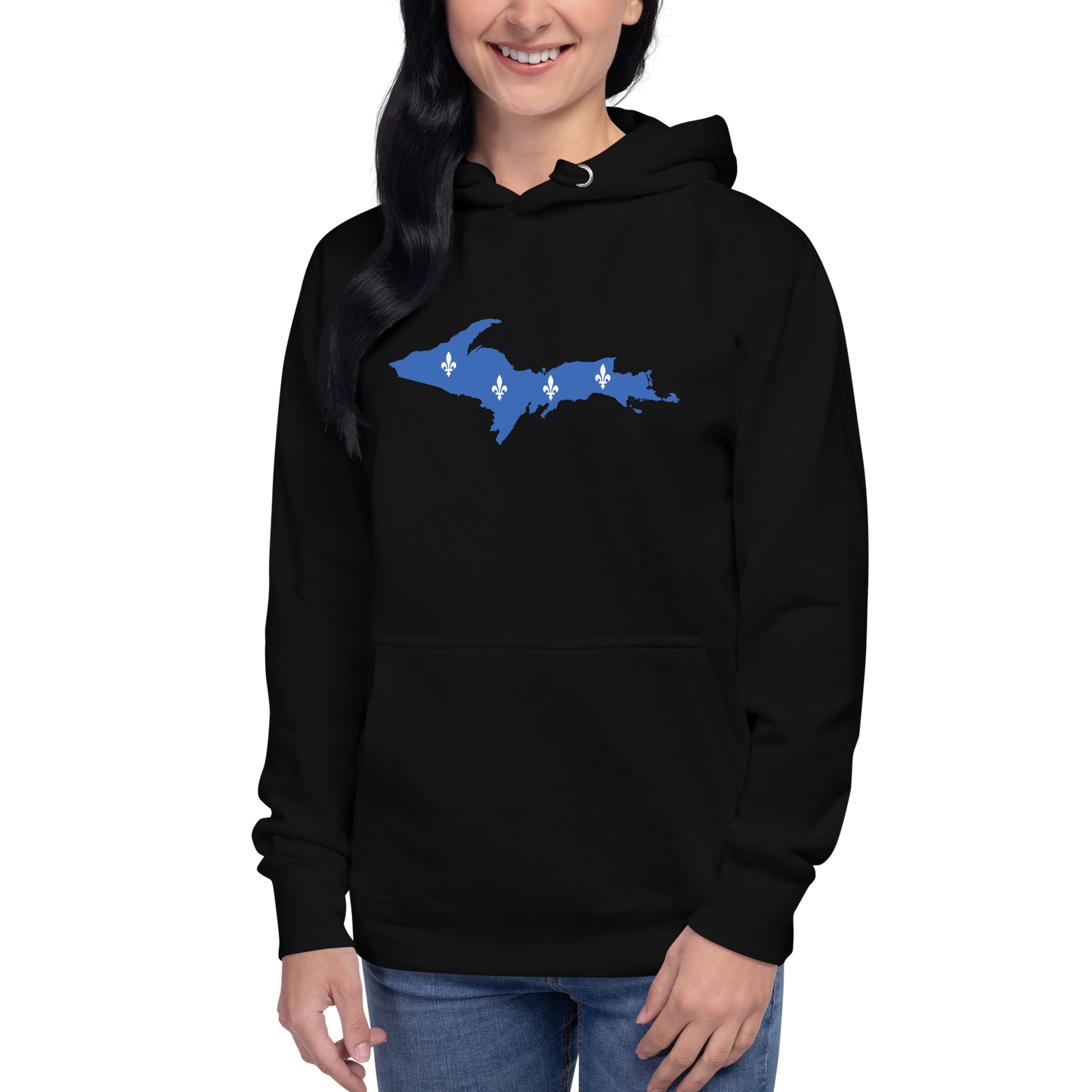 Michigan Upper Peninsula Hoodie (w/ UP Quebec Flag Outline) | Unisex Premium