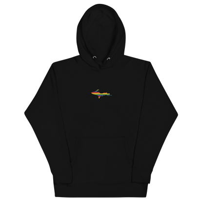 Michigan Upper Peninsula Hoodie (w/ Embroidered UP Pride Flag Outline) | Unisex Premium