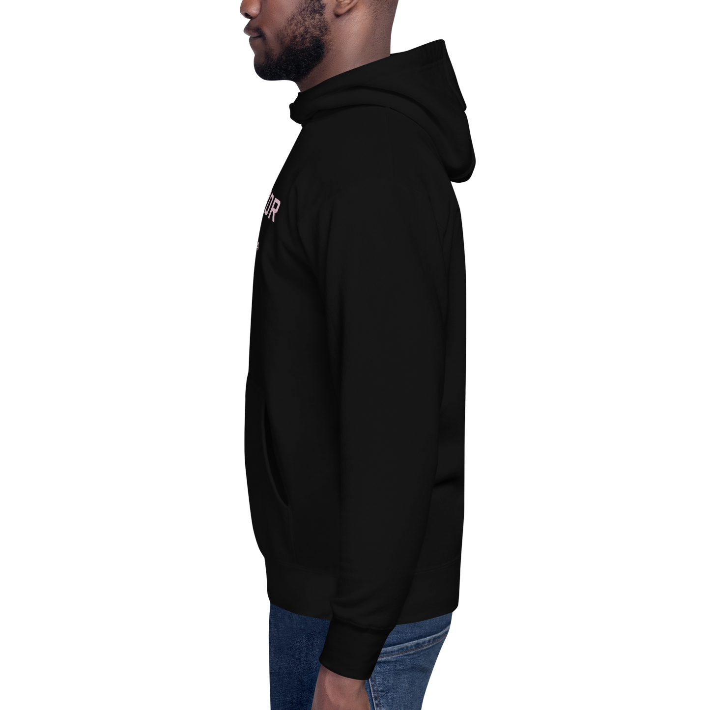 'Ann Arbor 1824' Unisex Premium Hoodie (Pink Type w/USA Flag Outline)