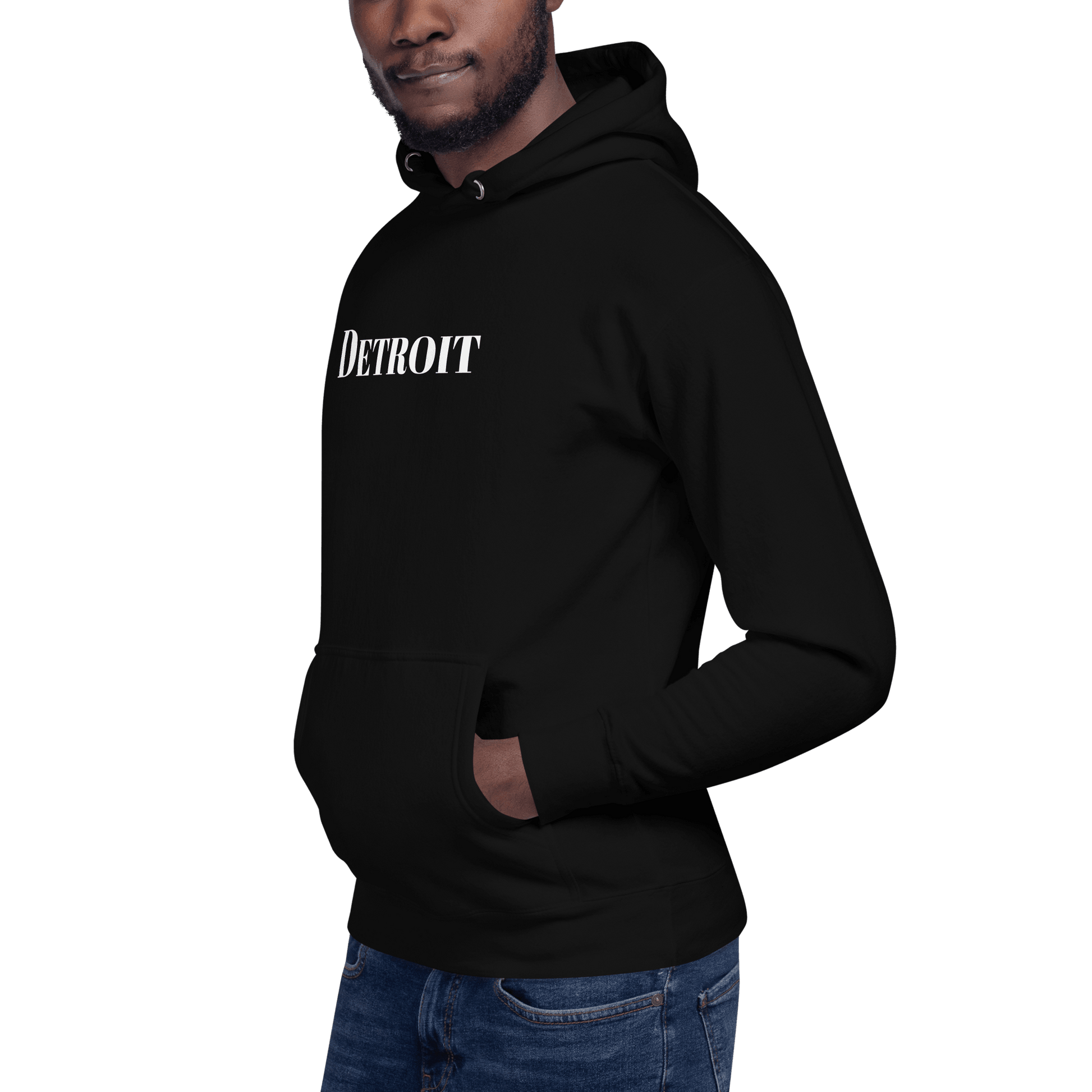 'Detroit' Hoodie (Didone Font) | Unisex Premium - Circumspice Michigan