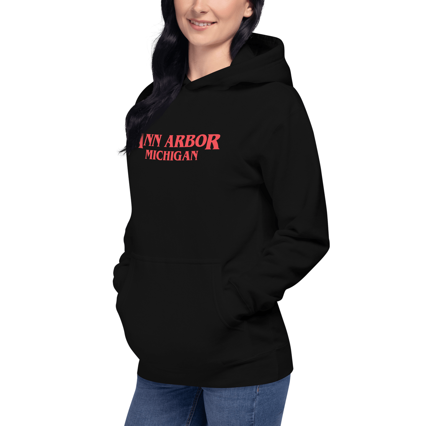 'Ann Arbor Michigan' Unisex Premium Hoodie (1980s Drama Parody)