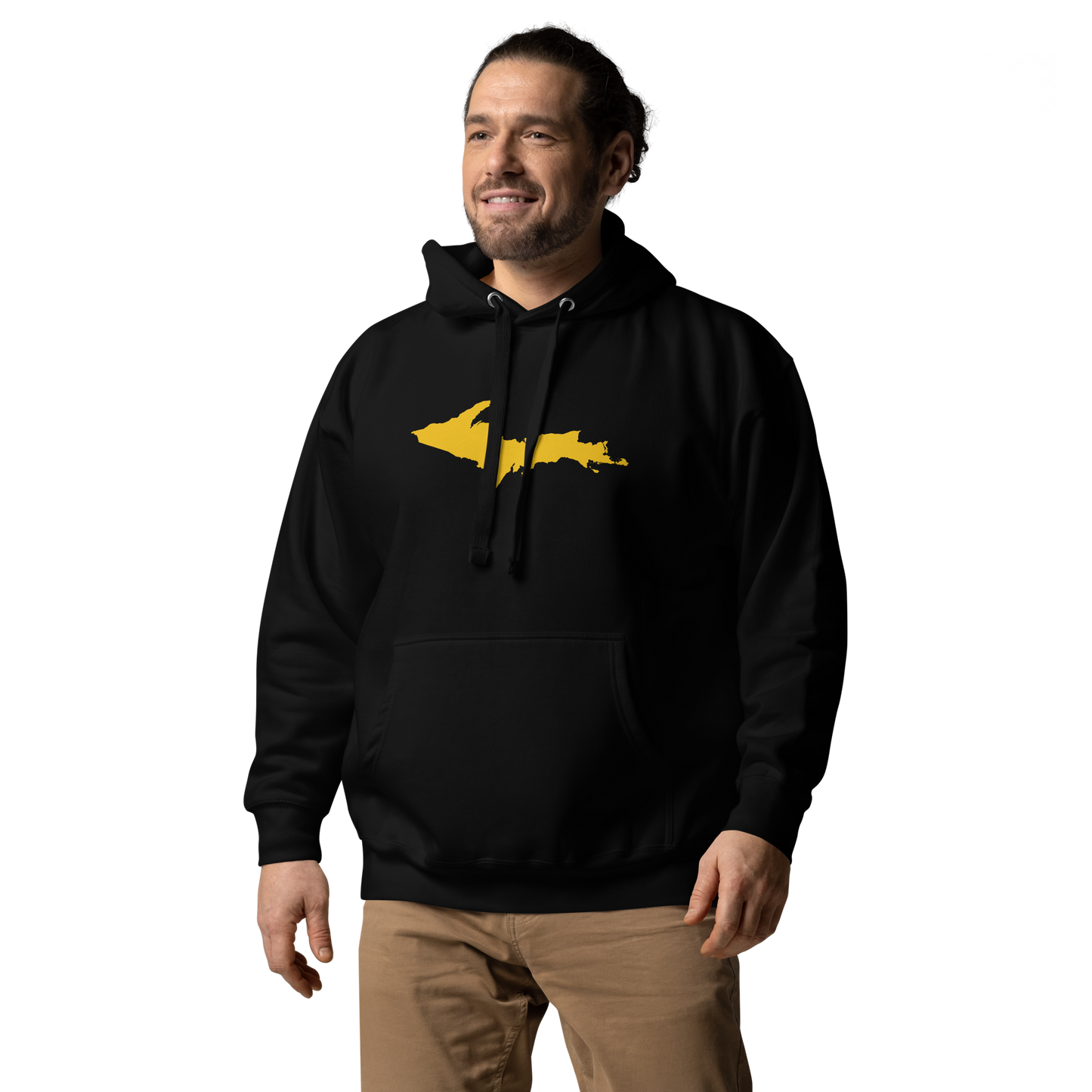 Upper Peninsula Hoodie (w/ Gold UP Outline) | Unisex Premium