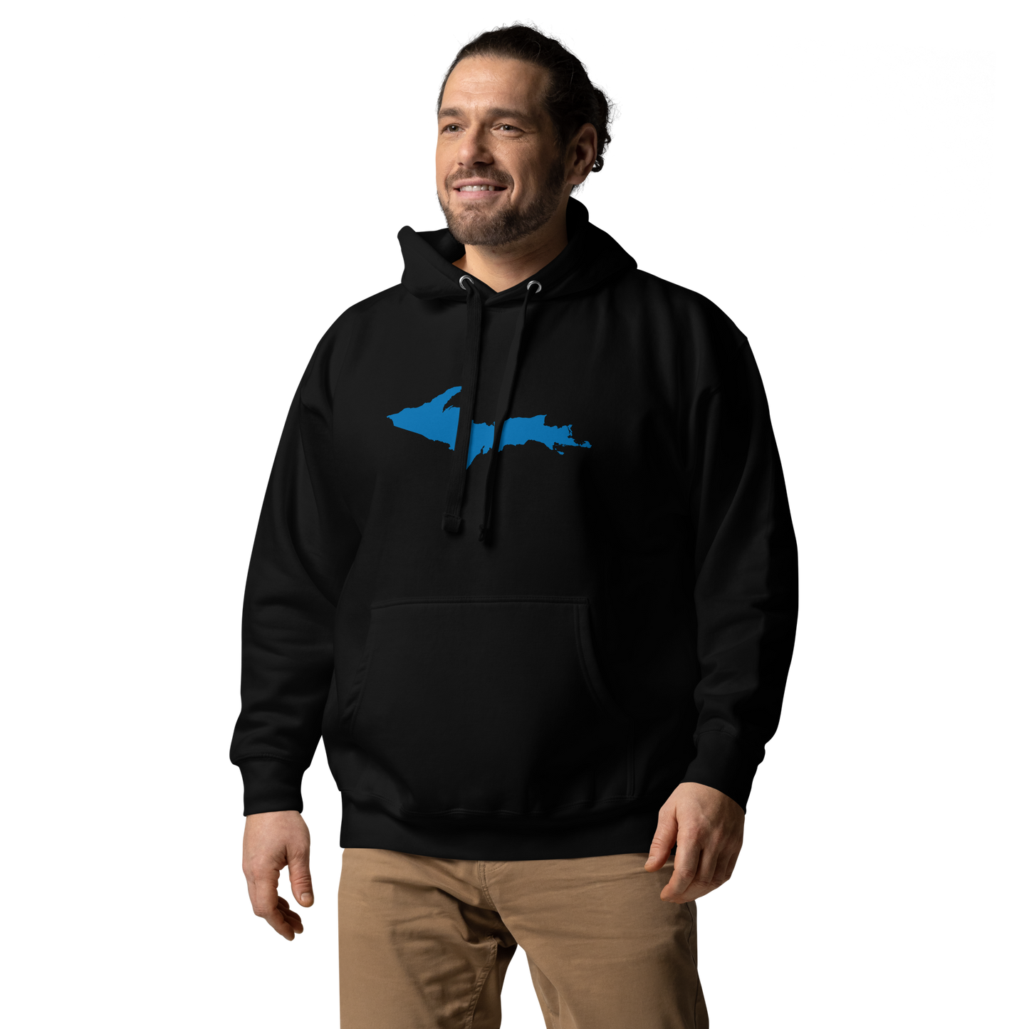 Michigan Upper Peninsula Hoodie (w/ Azure UP Outline) | Unisex Premium