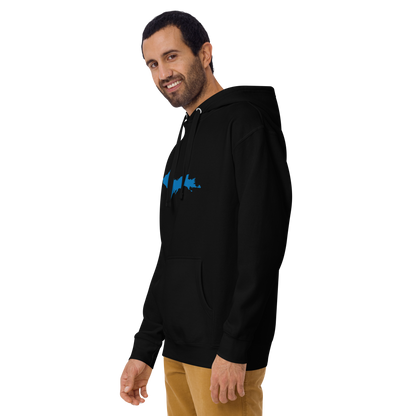 Michigan Upper Peninsula Hoodie (w/ Azure UP Outline) | Unisex Premium