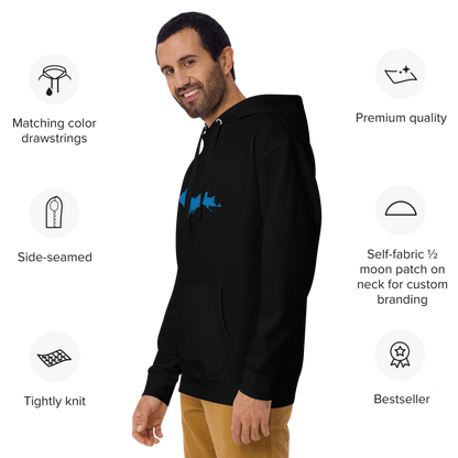 Michigan Upper Peninsula Hoodie (w/ Azure UP Outline) | Unisex Premium