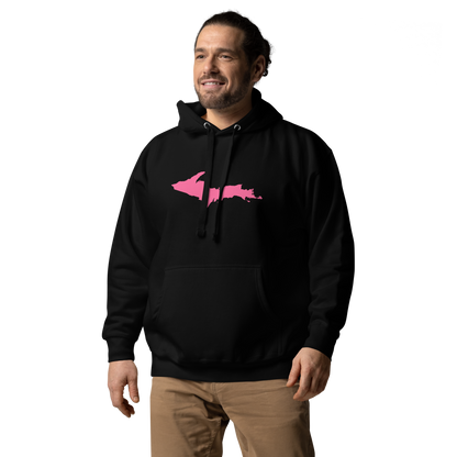 Michigan Upper Peninsula Hoodie (w/ Pink UP Outline) | Unisex Premium