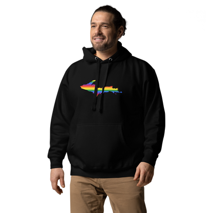 Michigan Upper Peninsula Hoodie (w/ UP Pride Flag Outline) | Unisex Premium