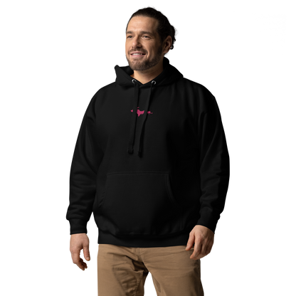 Michigan Upper Peninsula Hoodie (w/ Embroidered Pink UP Outline) | Unisex Premium