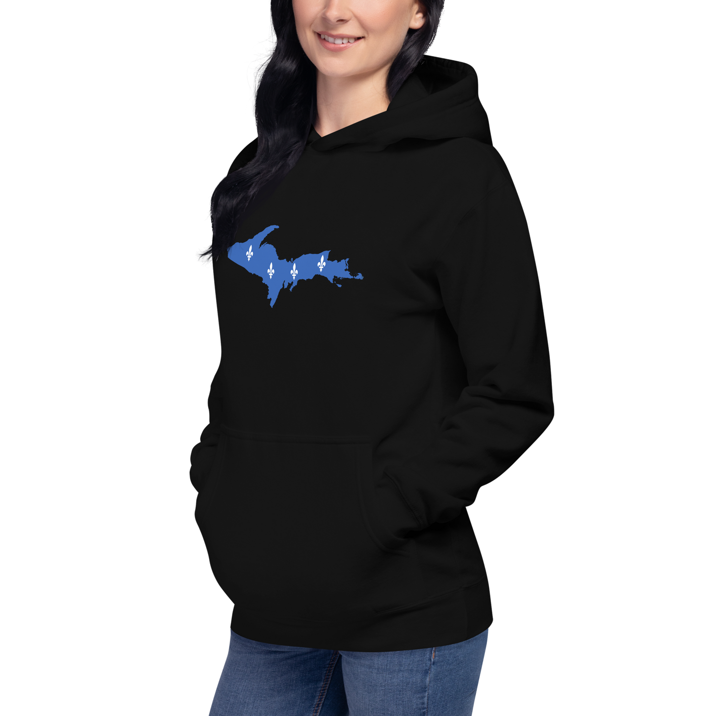 Michigan Upper Peninsula Hoodie (w/ UP Quebec Flag Outline) | Unisex Premium