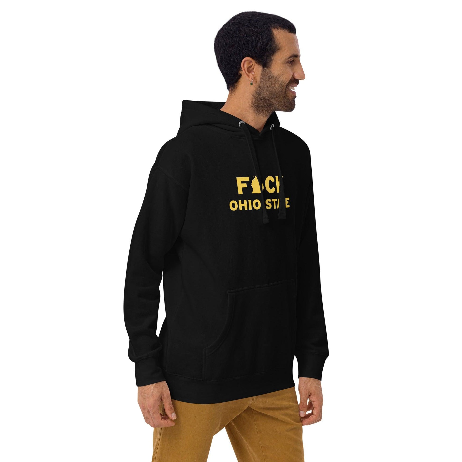 'F*ck Ohio State' Hoodie (Gold Type w/ Lower Peninsula Outline ) | Unisex Premium - Circumspice Michigan