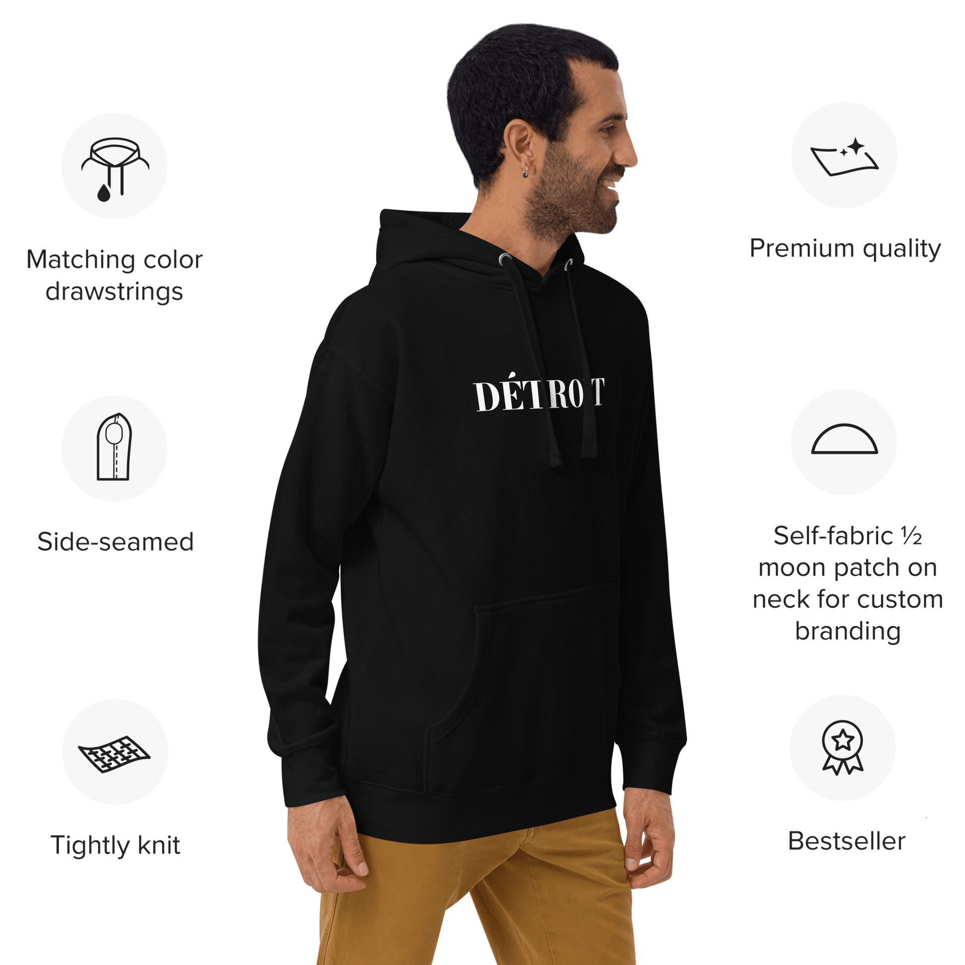 'Détroit' Hoodie (Didone Font) | Unisex Premium - Circumspice Michigan