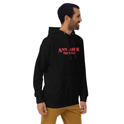 'Ann Arbor Michigan' Unisex Premium Hoodie (1980s Drama Parody)