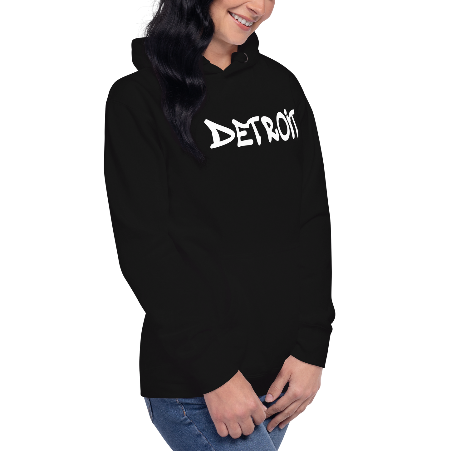 'Detroit' Unisex Premium Hoodie (1980s Hip Hop Font)