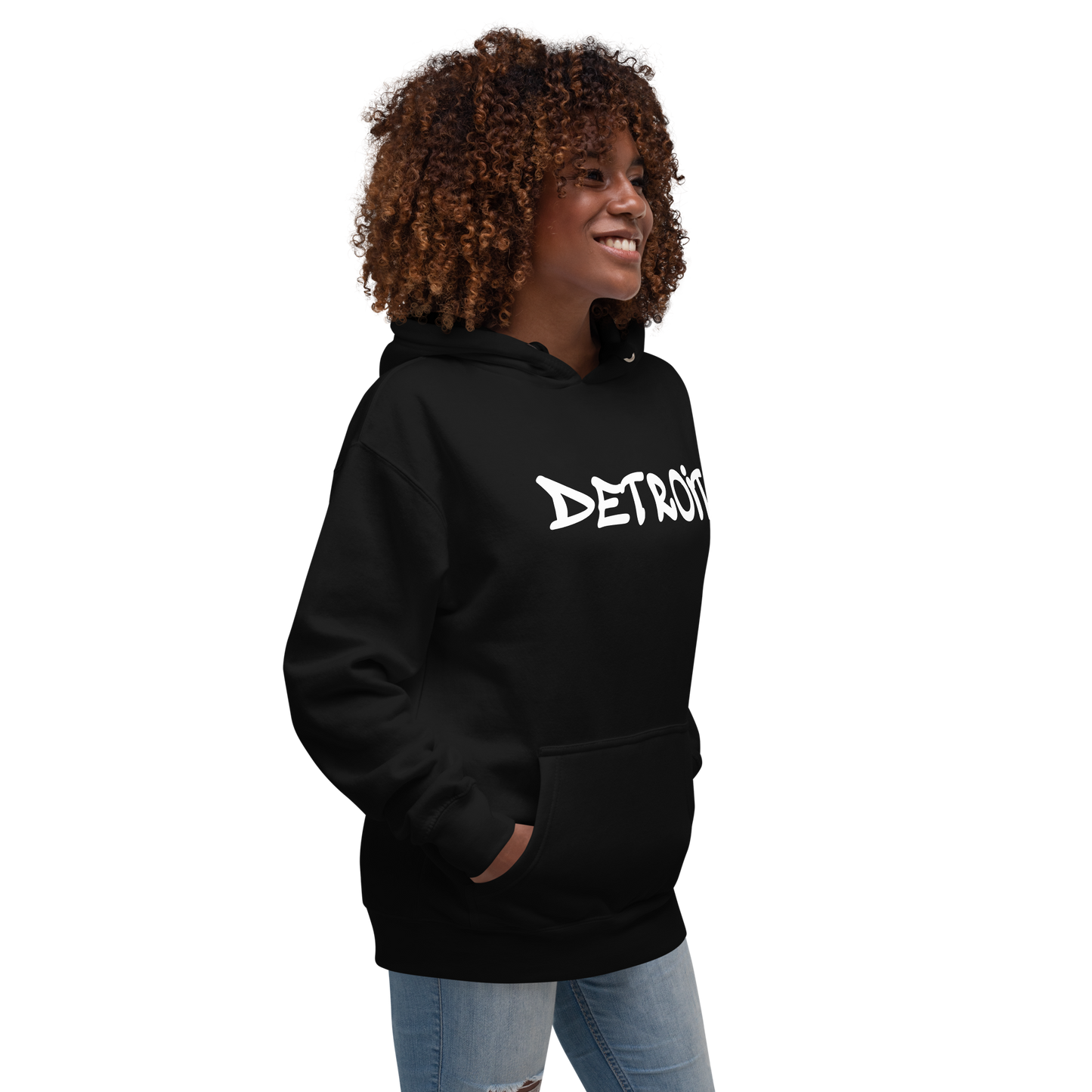 'Detroit' Unisex Premium Hoodie (1980s Hip Hop Font)