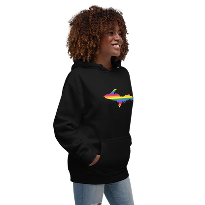 Michigan Upper Peninsula Hoodie (w/ UP Pride Flag Outline) | Unisex Premium