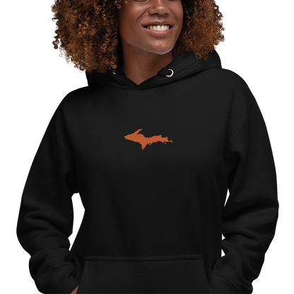 Michigan Upper Peninsula Hoodie (w/ Embroidered Orange UP Outline) | Unisex Premium