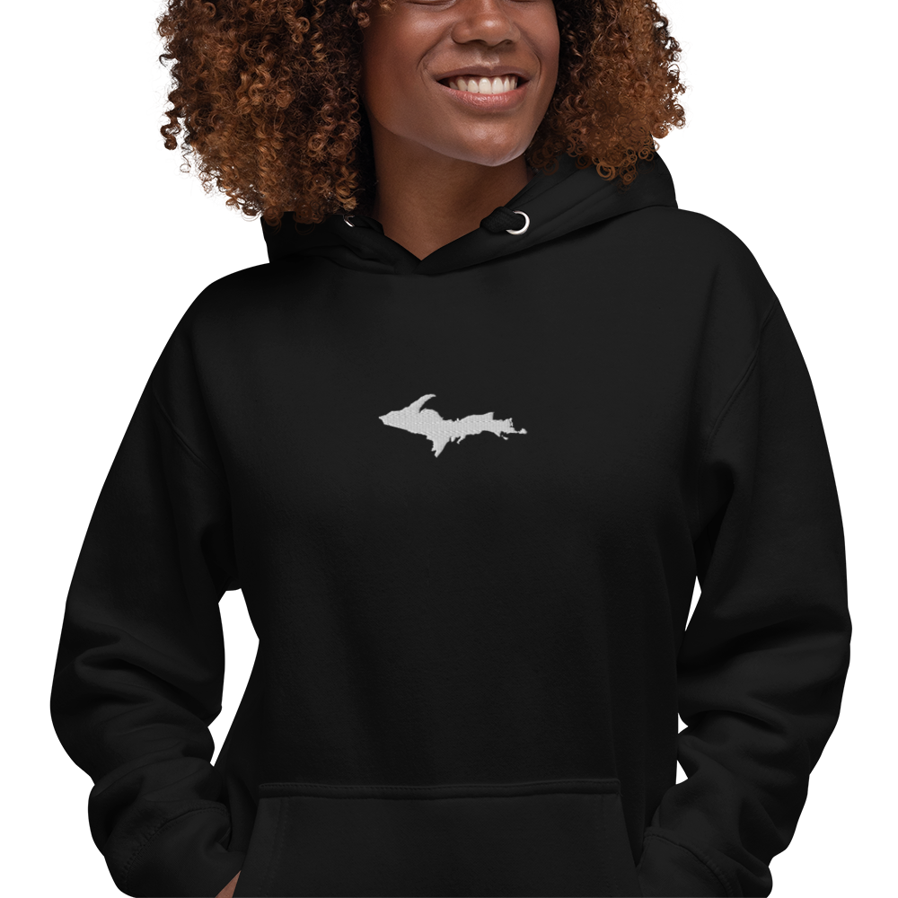 Michigan Upper Peninsula Hoodie (w/ Embroidered UP Outline) | Unisex Premium