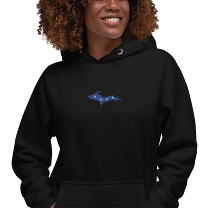 Michigan Upper Peninsula Hoodie (w/ Embroidered UP Quebec Flag Outline) | Unisex Premium