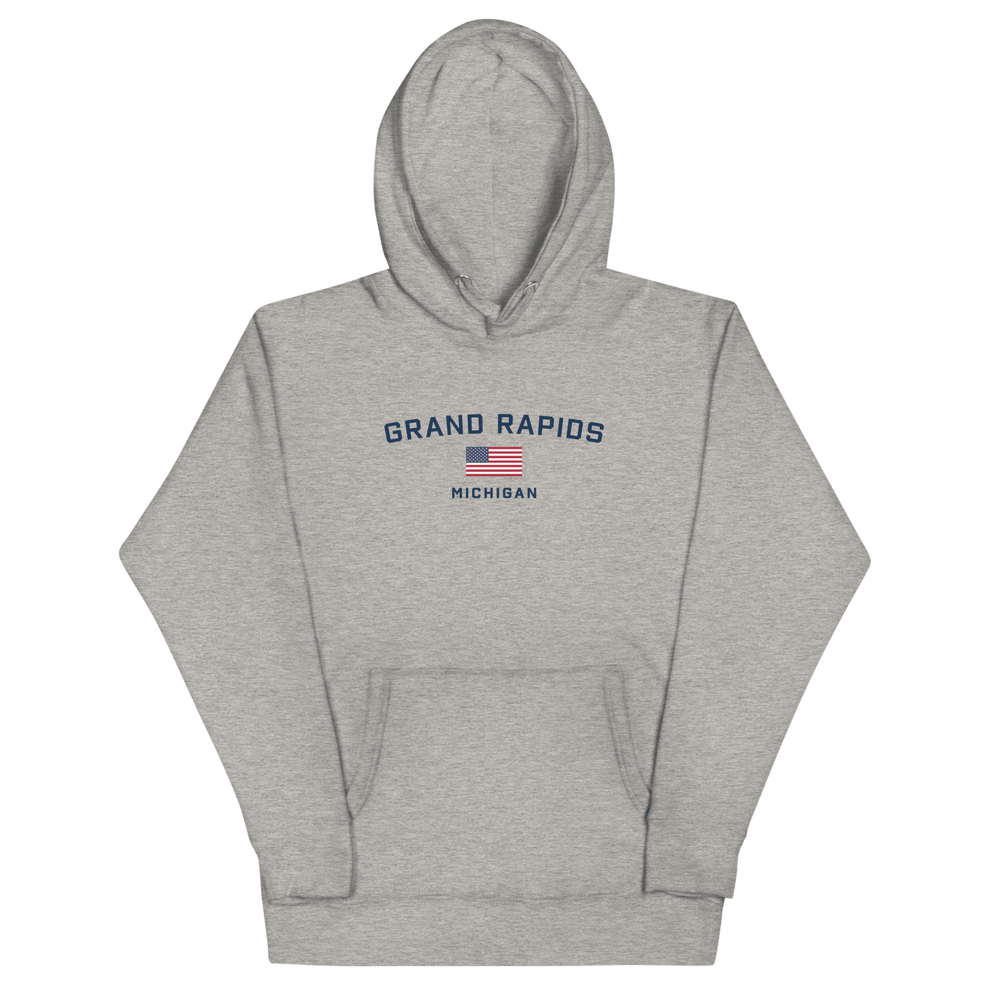 'Grand Rapids Michigan' Hoodie (w/ USA Flag) | Unisex Premium - Circumspice Michigan