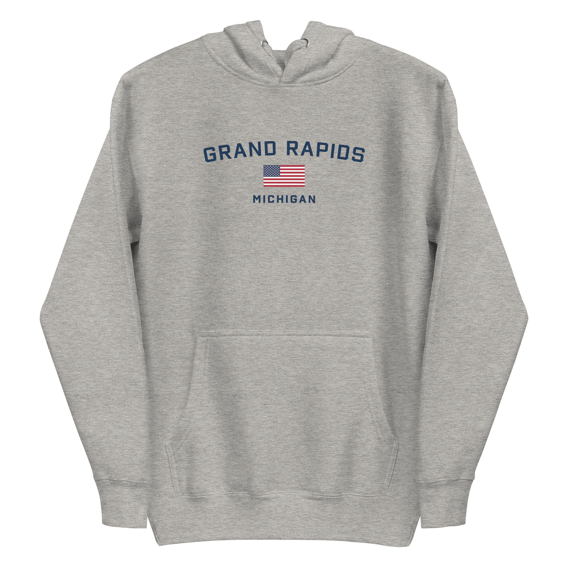 'Grand Rapids Michigan' Hoodie (w/ USA Flag) | Unisex Premium - Circumspice Michigan