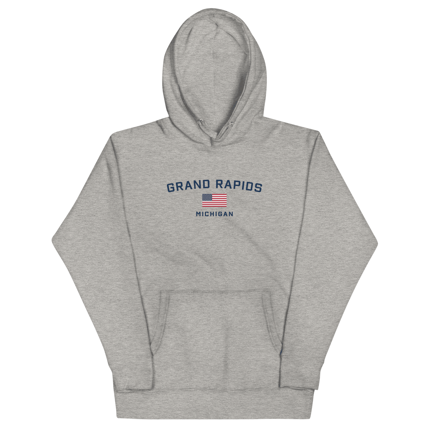 'Grand Rapids Michigan' Hoodie (w/ USA Flag) | Unisex Premium - Circumspice Michigan