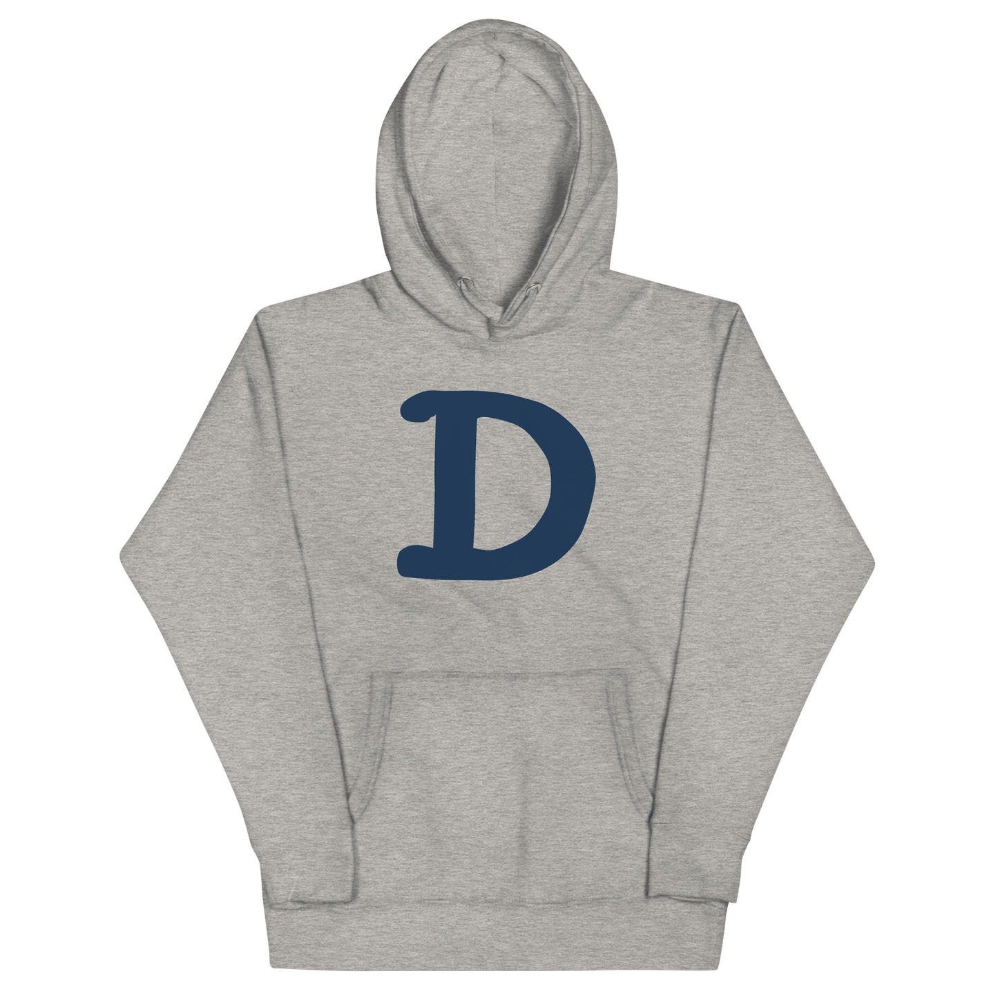 Detroit 'Old French D' Hoodie (White/Navy Full Body Outline) | Unisex Premium - Circumspice Michigan