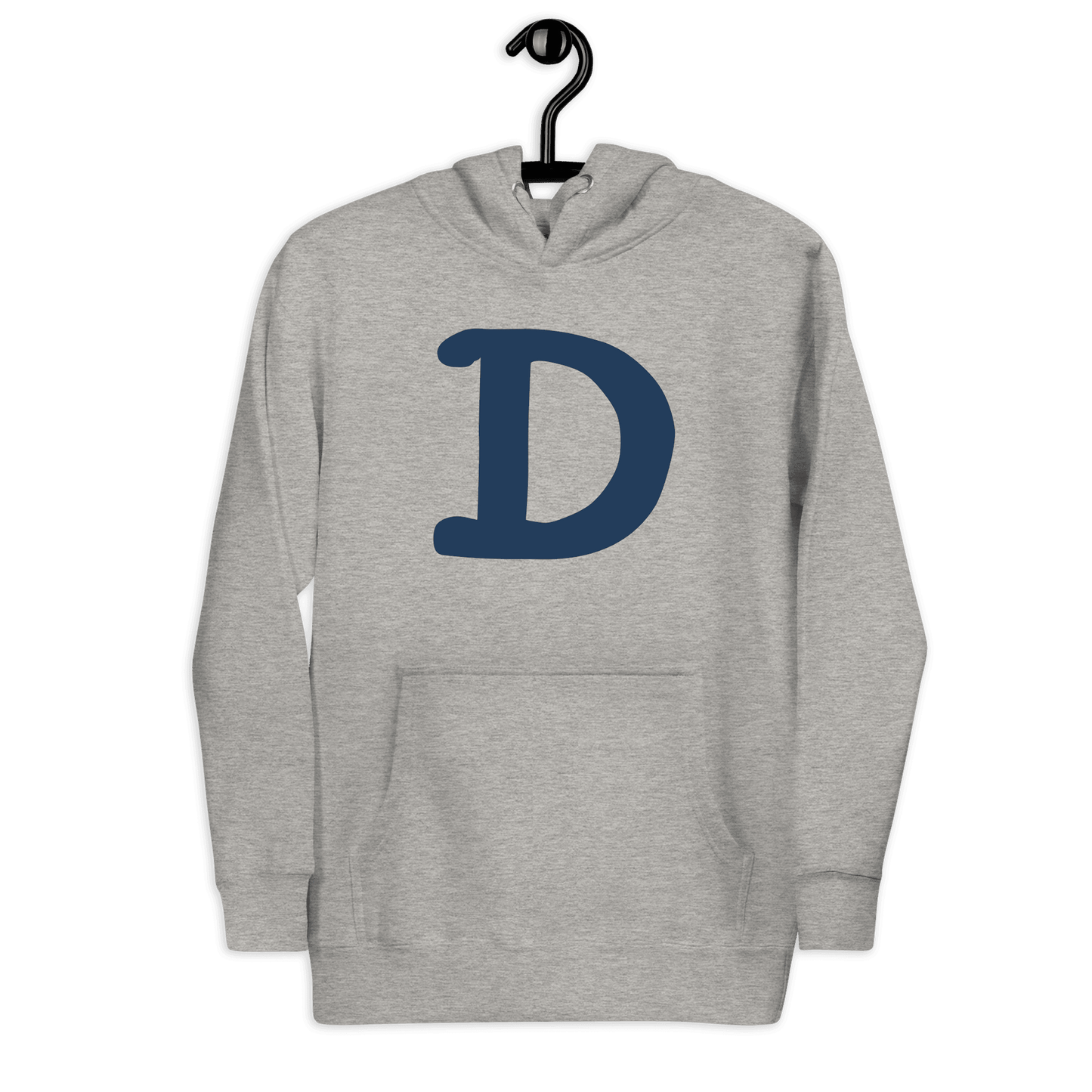 Detroit 'Old French D' Hoodie (White/Navy Full Body Outline) | Unisex Premium - Circumspice Michigan