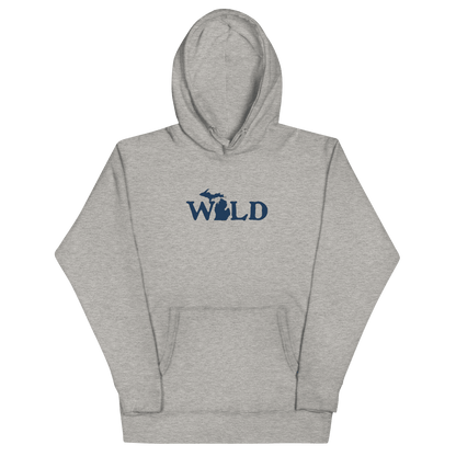 Michigan 'Wild' Hoodie (Woodcut Font w/ MI Outline) | Unisex Premium - Circumspice Michigan