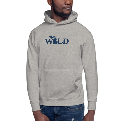 Michigan 'Wild' Unisex Premium Hoodie (Woodcut Font w/ MI Outline)