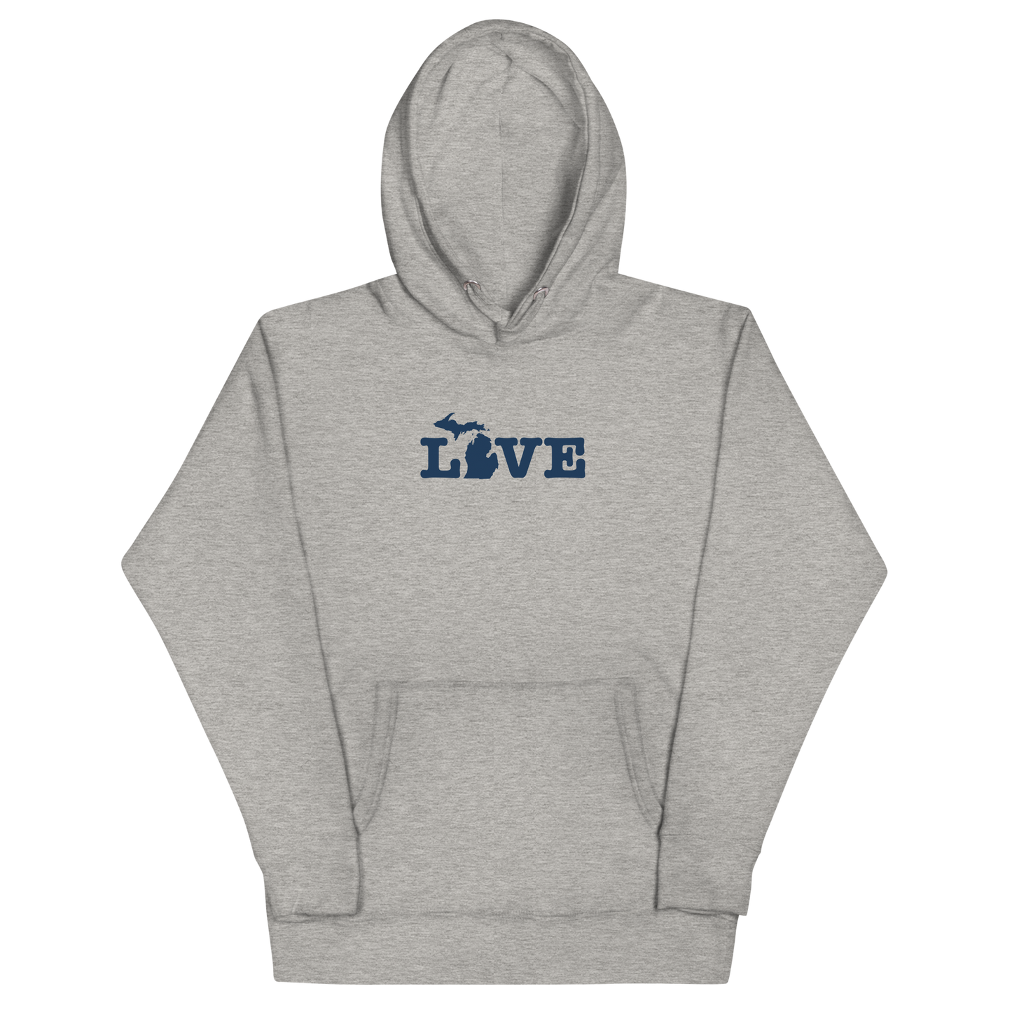 Michigan 'Love' Unisex Premium Hoodie (Typewriter Font w/MI Outline)