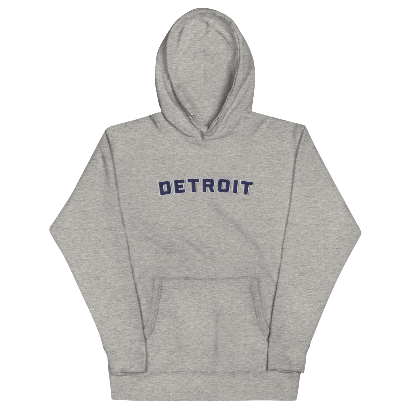 'Detroit' Unisex Premium Hoodie (Athletic Font) | Navy Embroidery