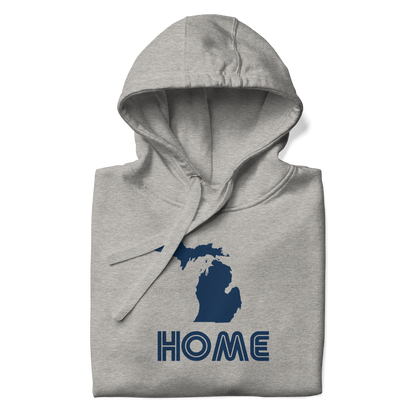 Michigan 'Home' Unisex Premium Hoodie (1970s Audiophile Font w/MI Outline)