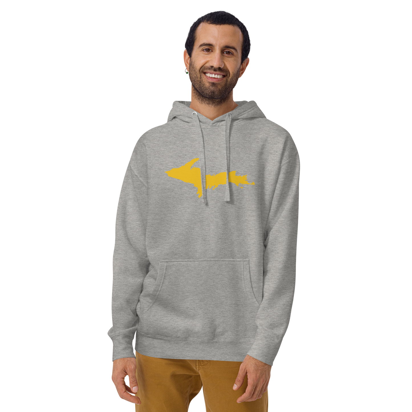 Upper Peninsula Hoodie (w/ Gold UP Outline) | Unisex Premium