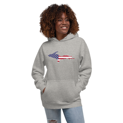 Michigan Upper Peninsula Hoodie (w/ UP USA Flag Outline) | Unisex Premium