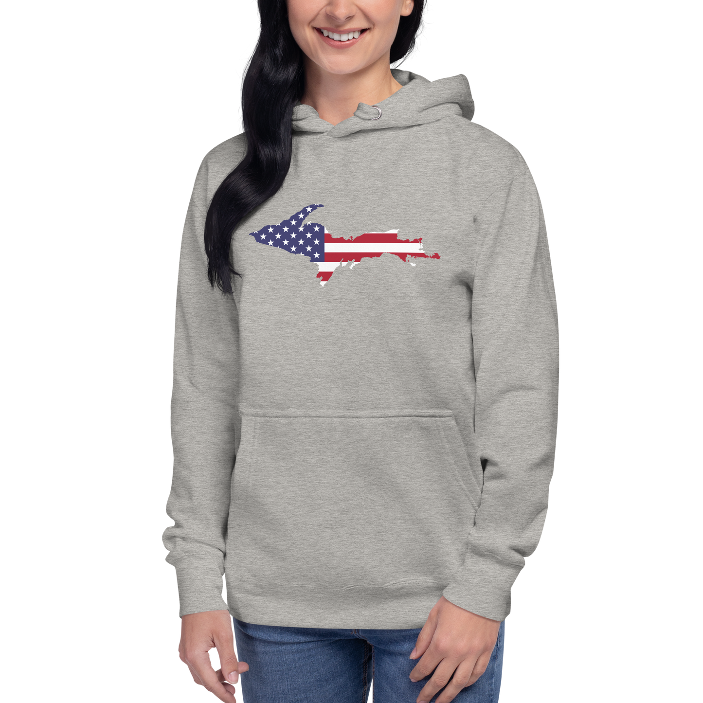 Michigan Upper Peninsula Hoodie (w/ UP USA Flag Outline) | Unisex Premium